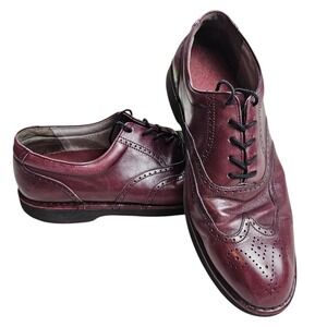 Rockport Dressports Leather Oxford Loafers Mens 9 M Burgundy Red Vibram Soles